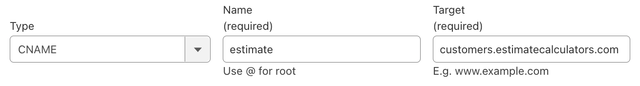 CNAME record required to use a your own custom domain or subdomain