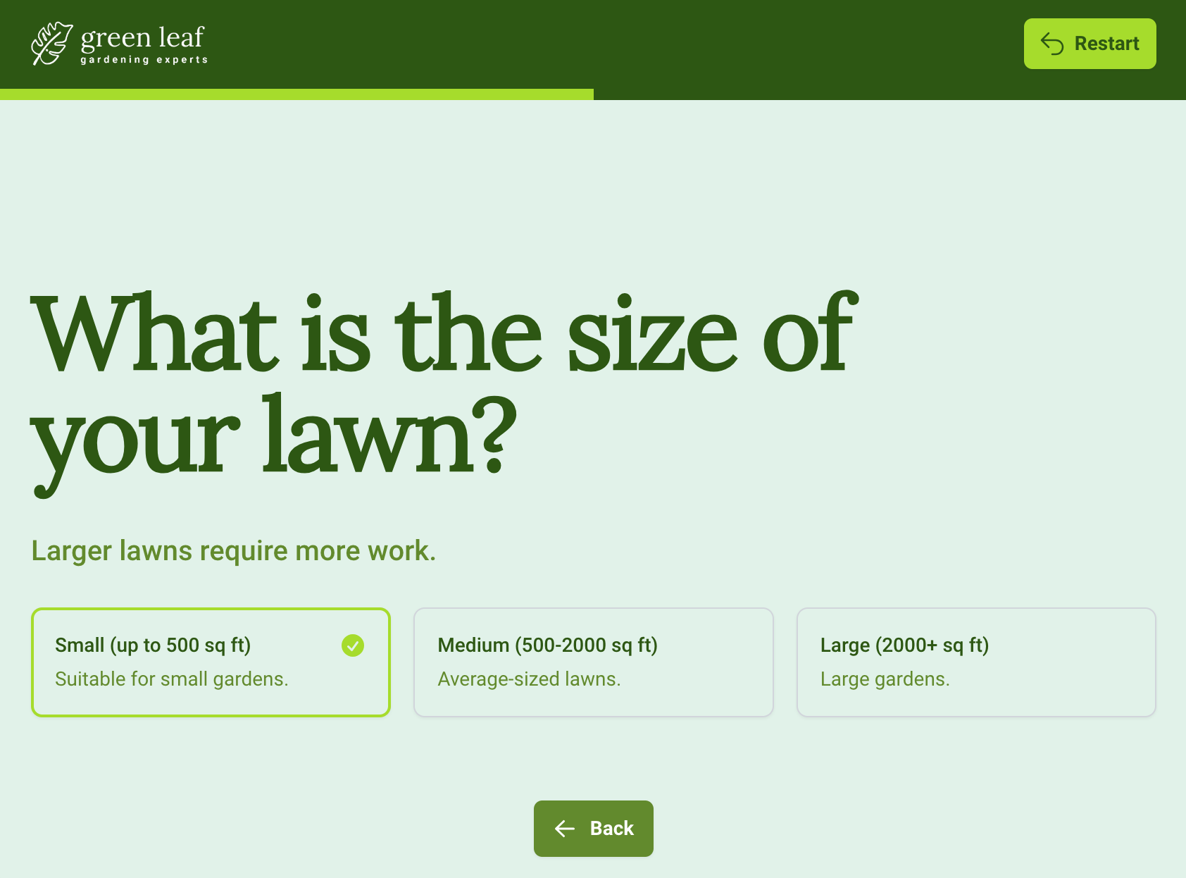 Estimate calculator for gardening business