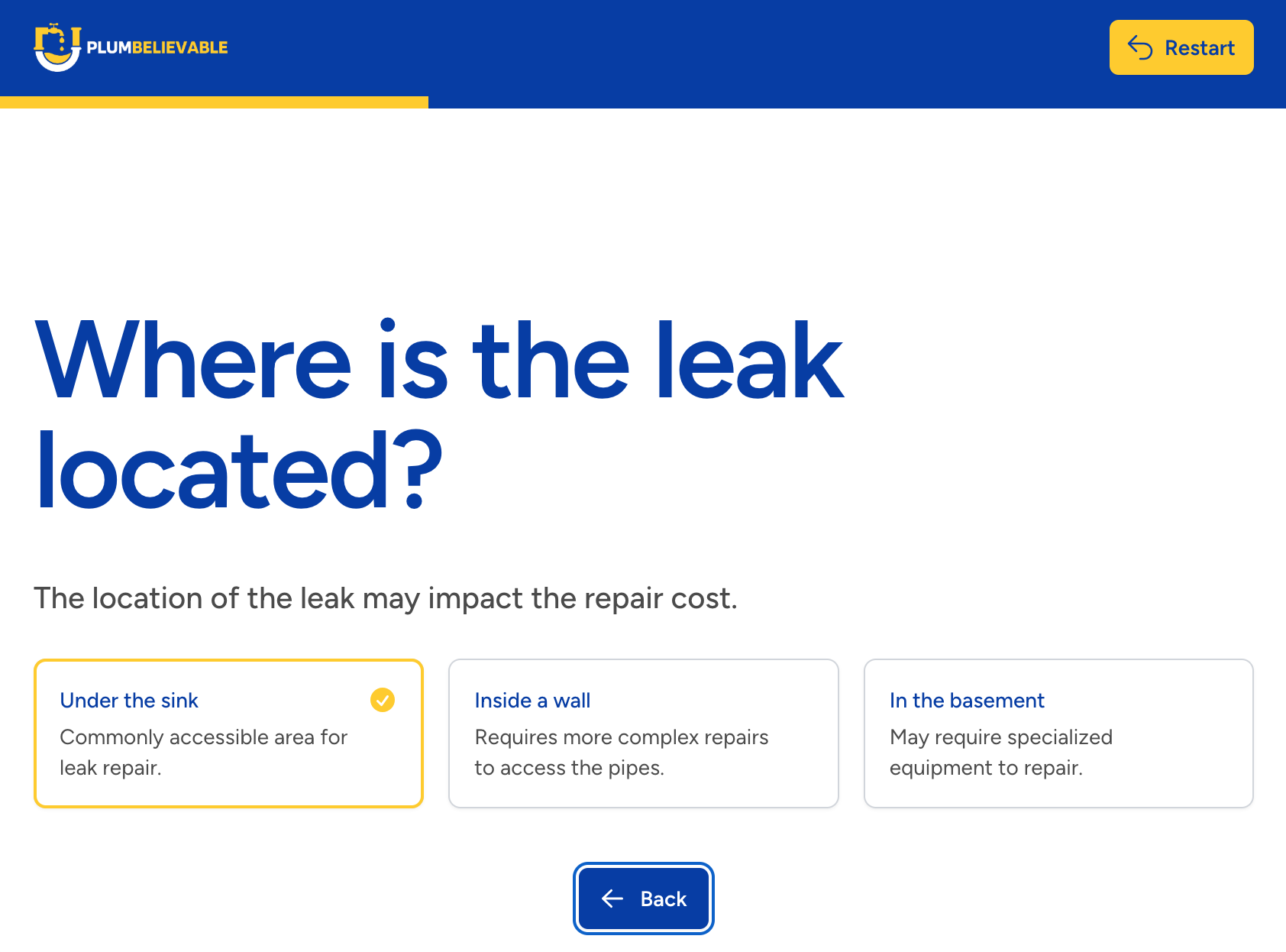 Estimate calculator for plumbing business